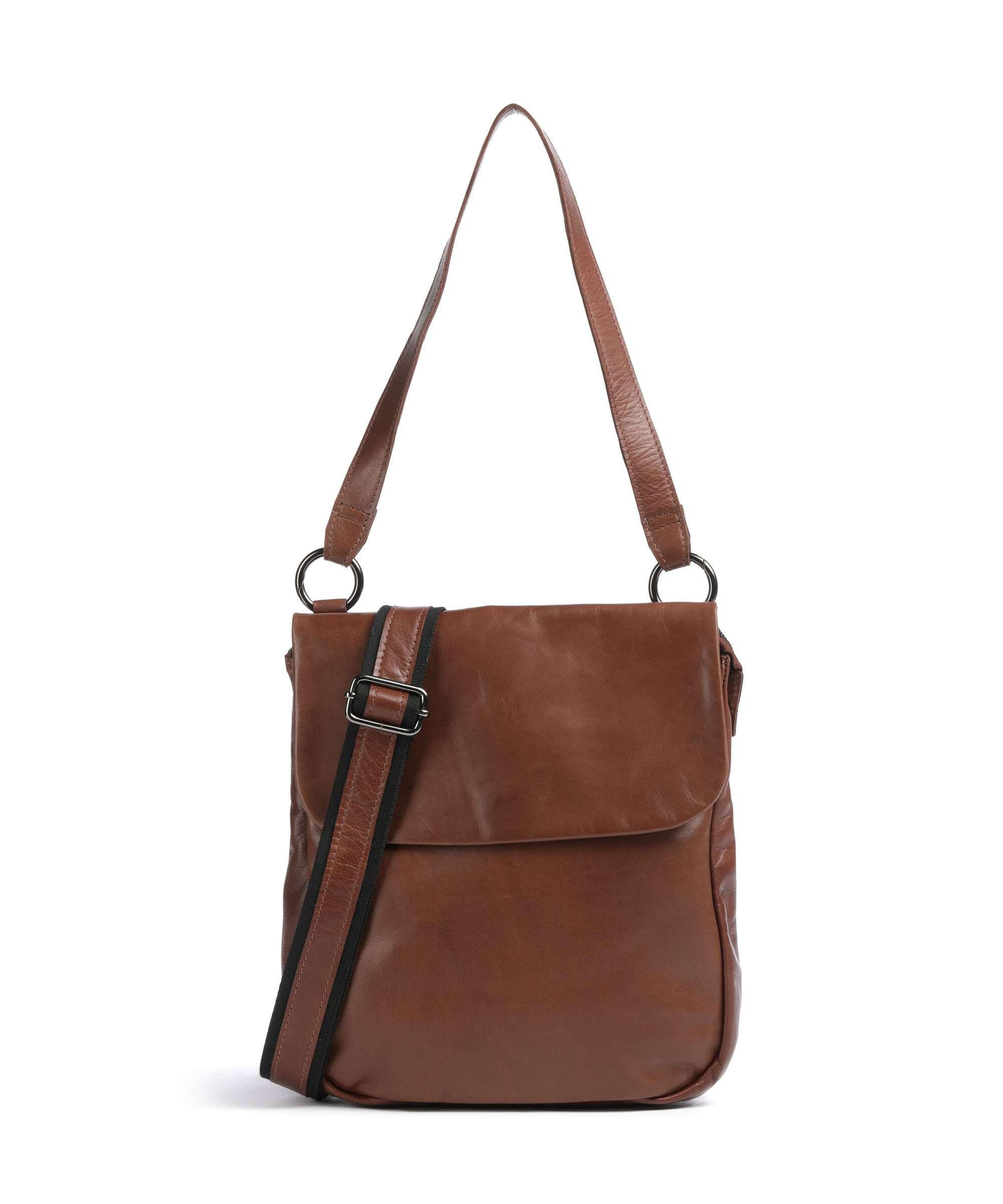 Caugio Bolso de hombro cuero de vaca de grano fino cognac Barato