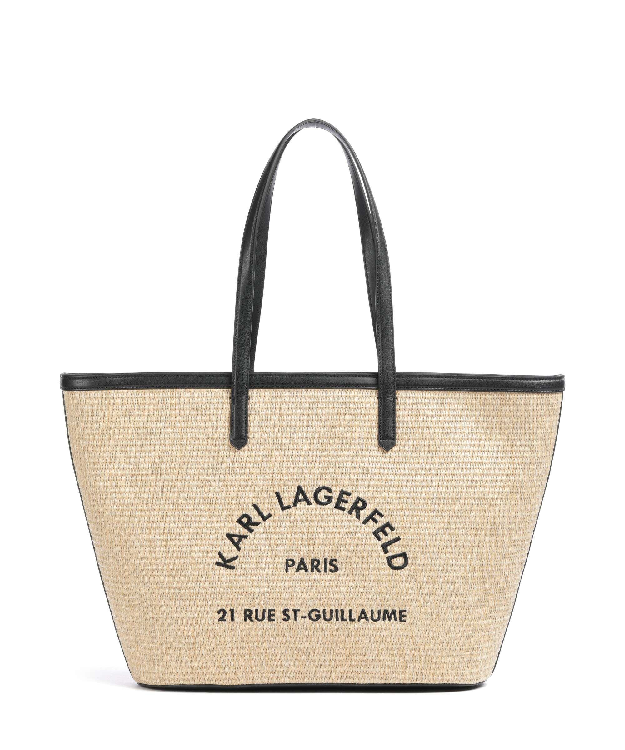 K/Rue St Guillaume Bolsa shopping poliuretano natural/negro Venta flash