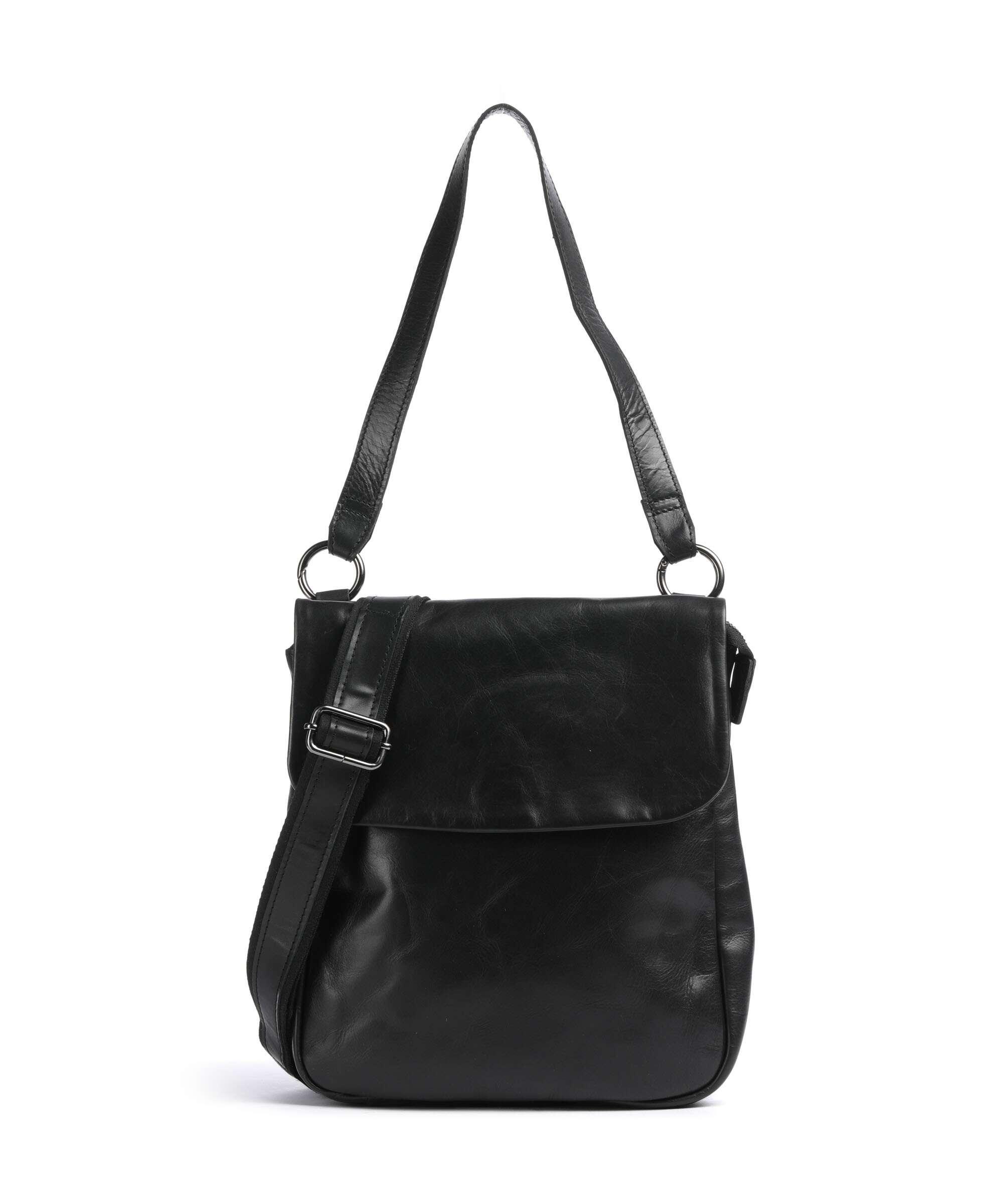 Caugio Bolso de hombro cuero de vaca de grano fino negro Gran venta en línea