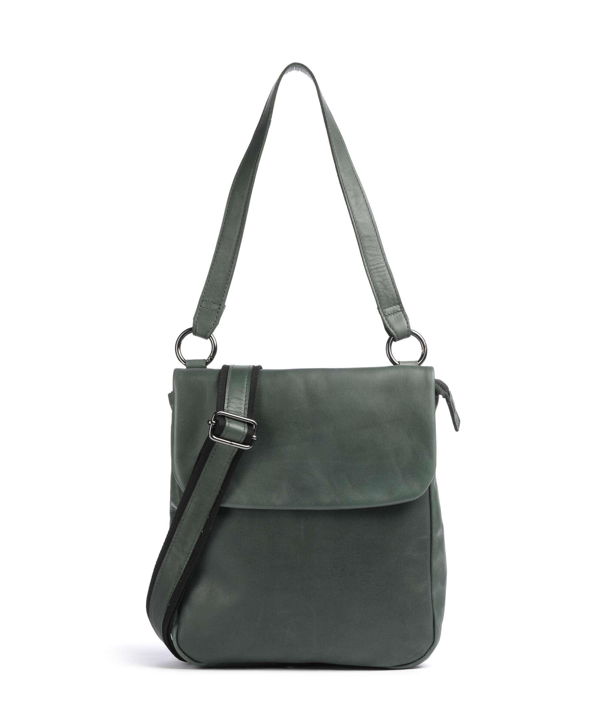 Caugio Bolso de hombro cuero de vaca de grano fino verde oscuro Liquidación