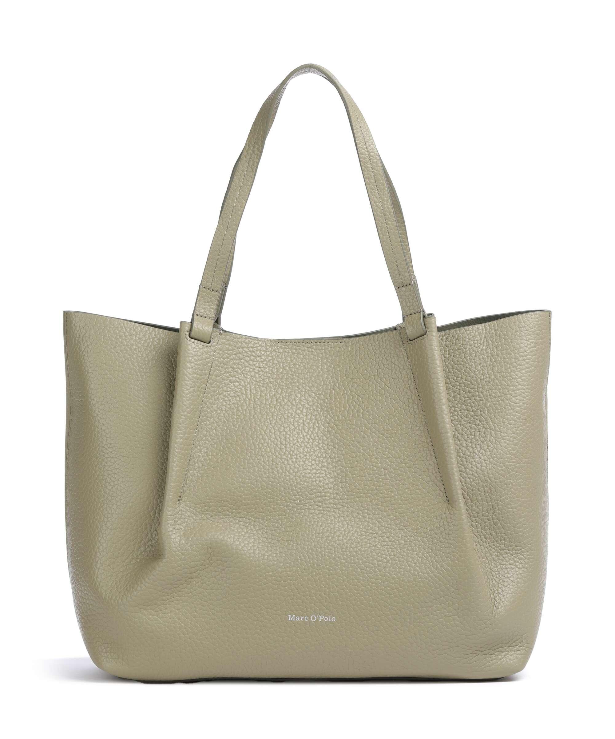 Bellar Bolsa shopping cuero de vaca graneado gris-verde Venta en línea